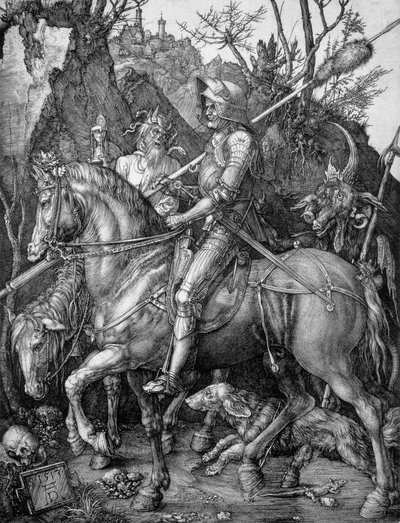 Knight, Death and the Devil, 1513 (kopparplåtgravyr) av Albrecht Dürer