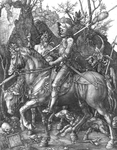 Riddare, döden och djävulen, 1513 av Albrecht Dürer