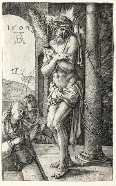 Man av sorger vid kolonnen av Albrecht Dürer