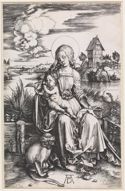 Maria med barnet och en apa av Albrecht Dürer