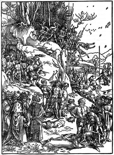De tiotusen kristnas martyrskap på berget Ararat, 1495-1497, 1936 av Albrecht Dürer