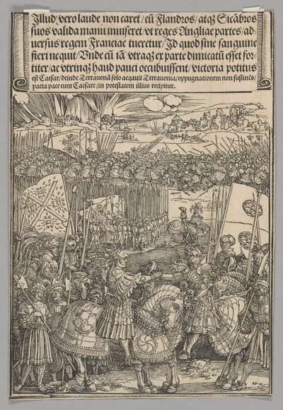 Maximilian och Henrik VIII av England, skylt 22 från historiska scener från kejsar Maximilian I:s liv från triumfbågen av Albrecht Dürer