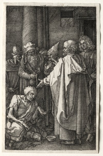 Peter och Johannes helar den krympling vid tempelporten av Albrecht Dürer