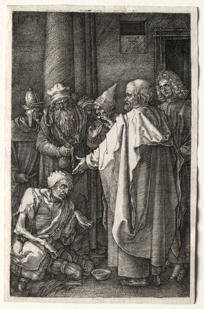 Peter och Johannes helar den krympling vid tempelporten, 1512. av Albrecht Dürer