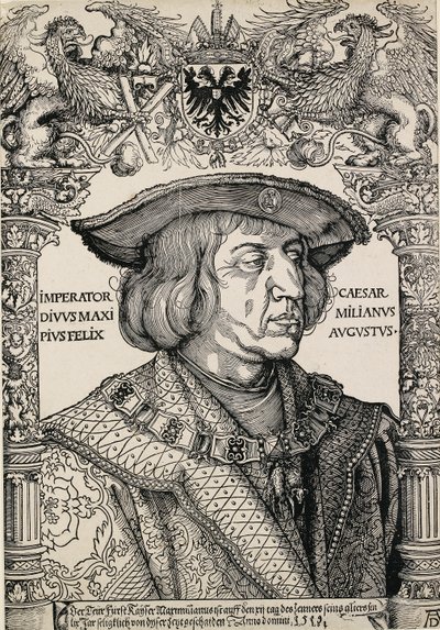 Porträtt av kejsar Maximilian I, c1519 av Albrecht Dürer