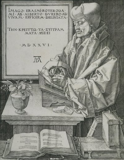 Porträtt av Erasmus, 1526 av Albrecht Dürer