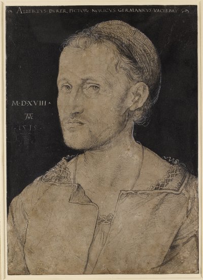 Porträtt av Hans Burgkmair, 1518 (träkol) av Albrecht Dürer