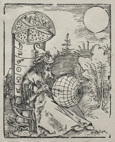 Ptolemaios skickar den Himmelsglobus av Albrecht Dürer