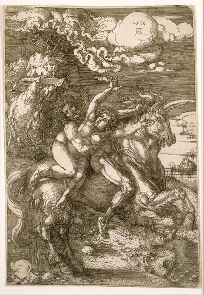 Våldtäkt av Prosperpina (Enhörningskidnappning) av Albrecht Dürer