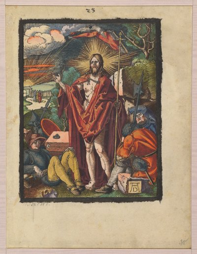 Auferstehung, aus "Die kleine Holzschnittpassion" av Albrecht Dürer