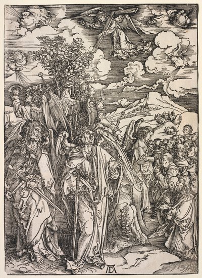 Johannes uppenbarelse: Four Angels Holding Up the Winds, 1511. av Albrecht Dürer
