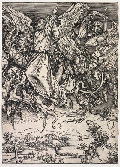 Uppenbarelse av St. John: St. Michael slåss mot draken av Albrecht Dürer