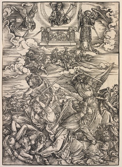 Johannes uppenbarelse: The Four Destroying Angels, 1511. av Albrecht Dürer