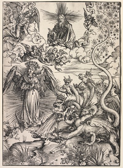 Johannes uppenbarelse: Kvinnan klädd med solen av Albrecht Dürer