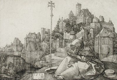 Läsning om den helige Antonius av Albrecht Dürer