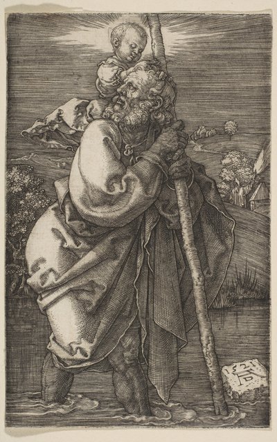 Saint Christopher Facing Left, 1521. av Albrecht Dürer
