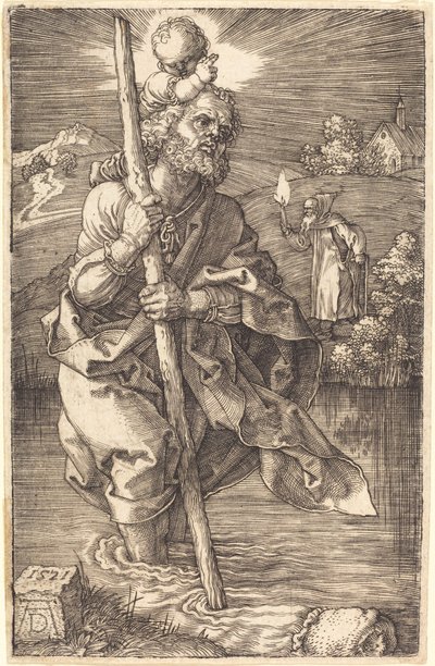 Saint Christopher vänder åt höger av Albrecht Dürer