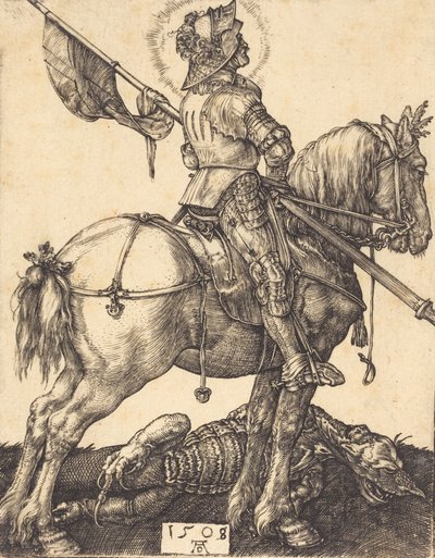 Sankt Georg till häst, 1508. av Albrecht Dürer