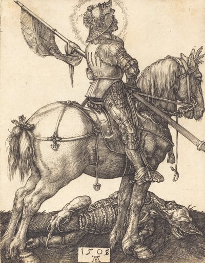 Sankt Georg till häst, 1508. av Albrecht Dürer