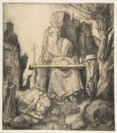 Sankt Hieronymus vid den pollarderade pilen av Albrecht Dürer