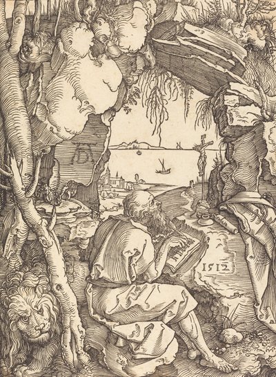 Saint Hieronymus i en grotta, 1512. av Albrecht Dürer