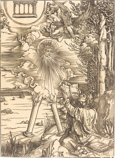 Saint John slukar boken av Albrecht Dürer