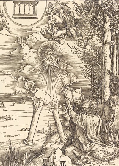Sankt Johannes slukar boken, 1498. av Albrecht Dürer