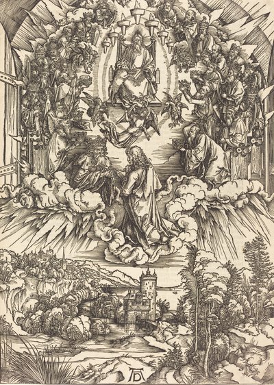 Sankt Johannes inför Gud och de äldste, förmodligen ca. 14961498. av Albrecht Dürer