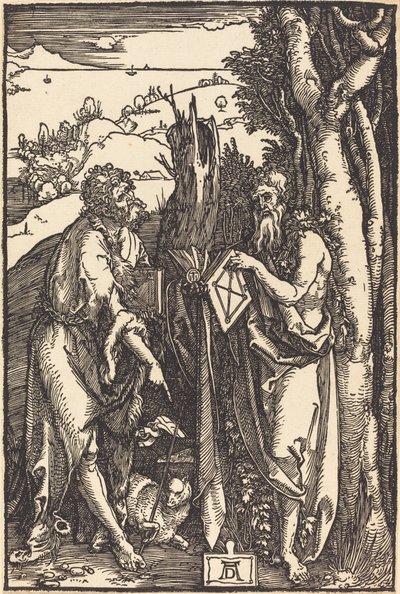 Sankt Johannes Döparen och Sankt Onuphrius av Albrecht Dürer
