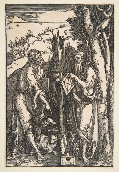 Sankt Johannes Döparen och Sankt Onuphrius, ca. 1503. av Albrecht Dürer