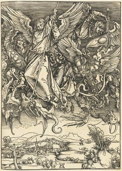 Saint Michael slåss mot draken av Albrecht Dürer