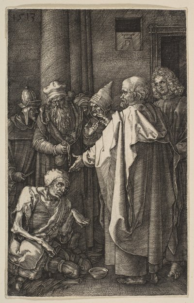Sankt Petrus och Sankt Johannes vid tempelporten, ur ”Passionen” av Albrecht Dürer