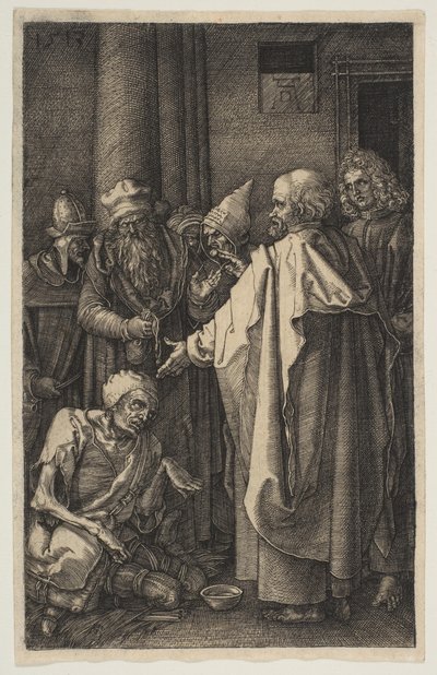 Sankt Peter och Sankt Johannes vid templets port, från The Passion, 1513. av Albrecht Dürer
