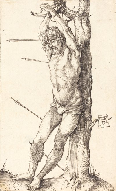 Saint Sebastian bunden till trädet, 15001501. av Albrecht Dürer