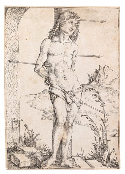 Sankt Sebastian vid kolonnen, ca. 1500. av Albrecht Dürer