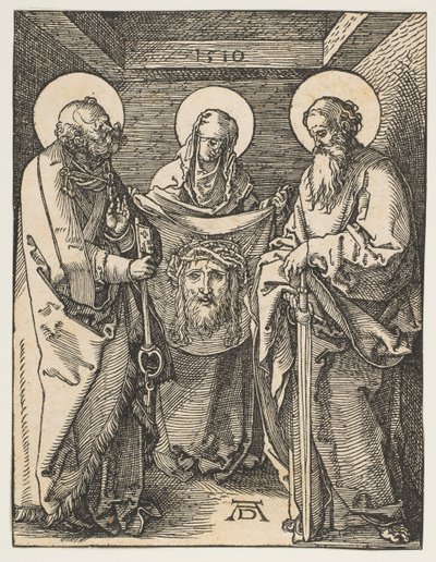 Sankta Veronica mellan de heliga Peter och Paulus, från The Small Passion, 1510. av Albrecht Dürer