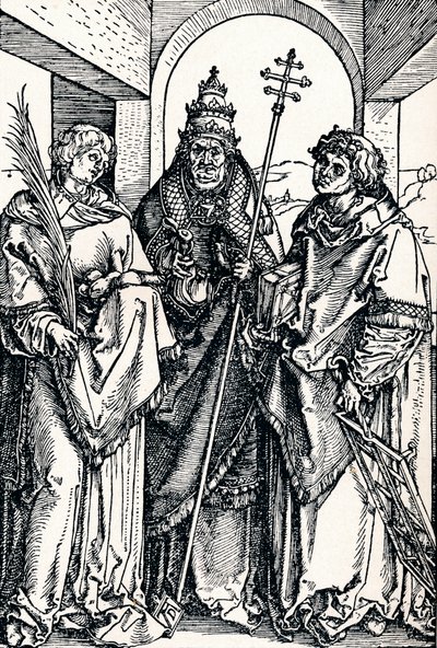 Saints Stephen, Sixtus och Lawrence, 1508 1906 av Albrecht Dürer