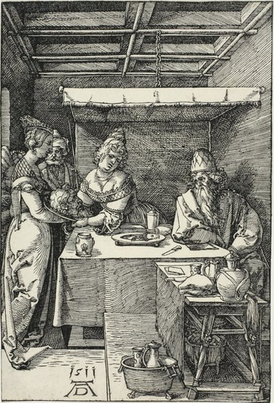 Salome presenterar Johannes döparens huvud för Herodias av Albrecht Dürer