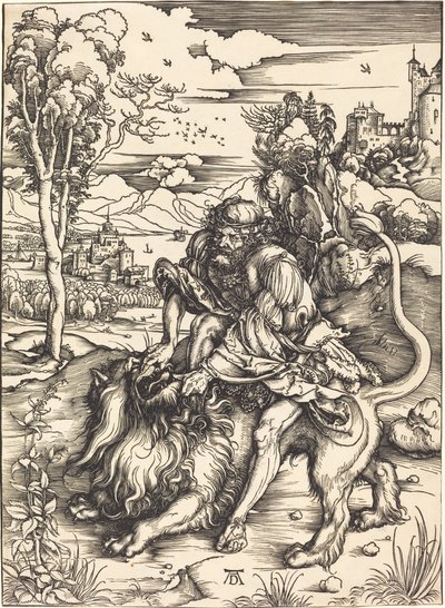 Simson slåss med lejonet av Albrecht Dürer