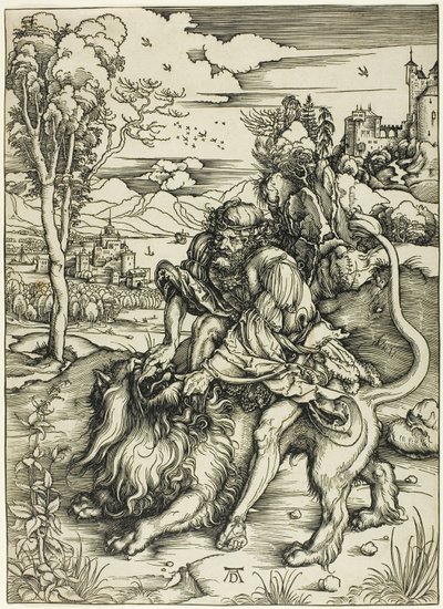 Simson river lejonet av Albrecht Dürer