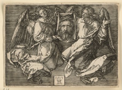 Veronikas svetteduk, hållen av två änglar av Albrecht Dürer