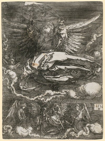 En svettduk som hålls av en ängel av Albrecht Dürer
