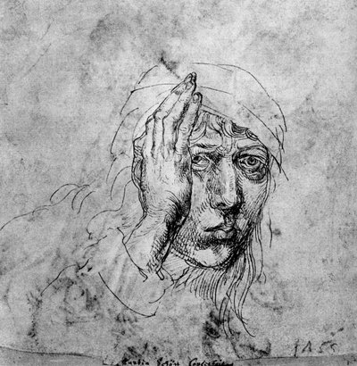 Självporträtt med bandage, 1492, 1936 av Albrecht Dürer