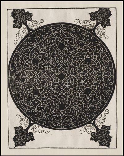 Sjätte knuten, 7 små knutsystem med svarta mittpunkter, c.1506 av Albrecht Dürer