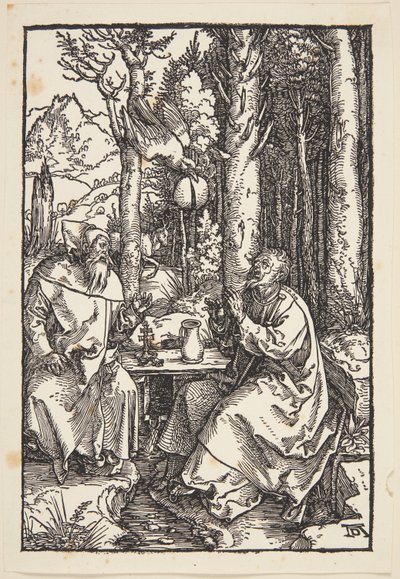 St. Anthony besöker St. Paul i öknen av Albrecht Dürer