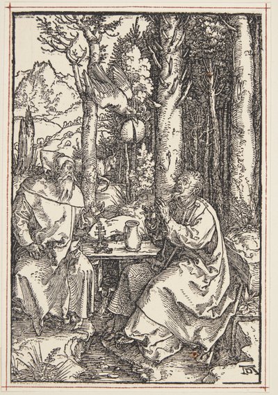 St. Anthony besöker St. Paul i öknen av Albrecht Dürer
