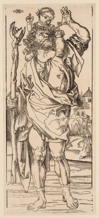 St. Christopher korsar strömmen av Albrecht Dürer