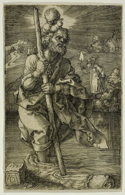 St. Christopher vänder mot höger av Albrecht Dürer