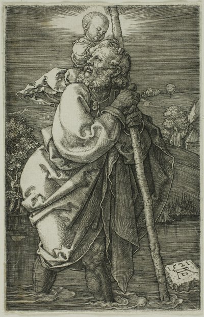 St. Christopher vänd mot vänster av Albrecht Dürer