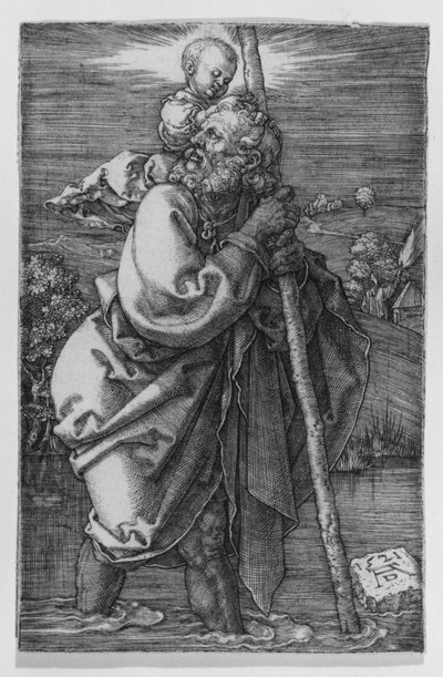 Sankt Kristoffer, vänd åt vänster av Albrecht Dürer